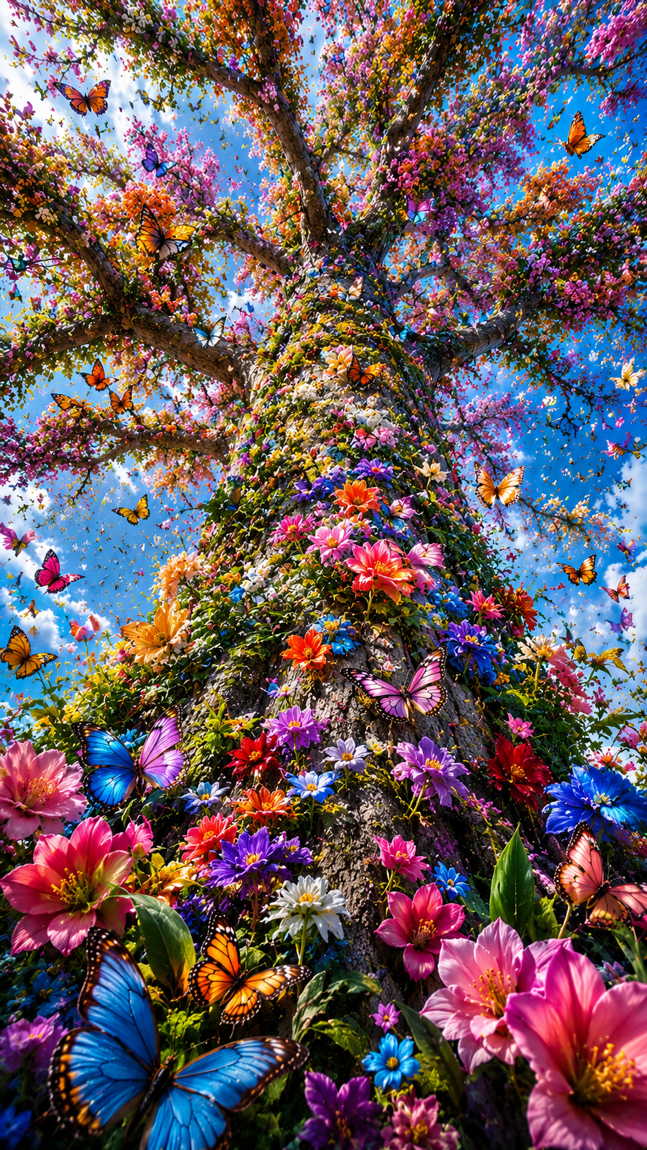 Butterfly Flower Paradise Wallpaper