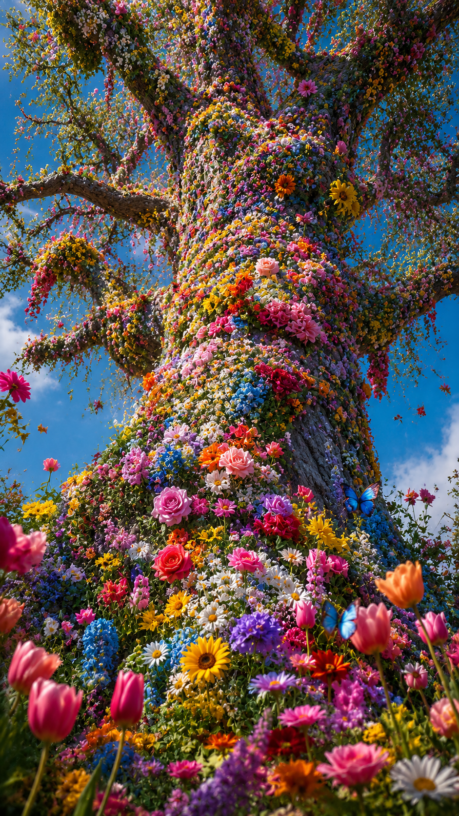 Enchanted Flower Tree Wallpaper