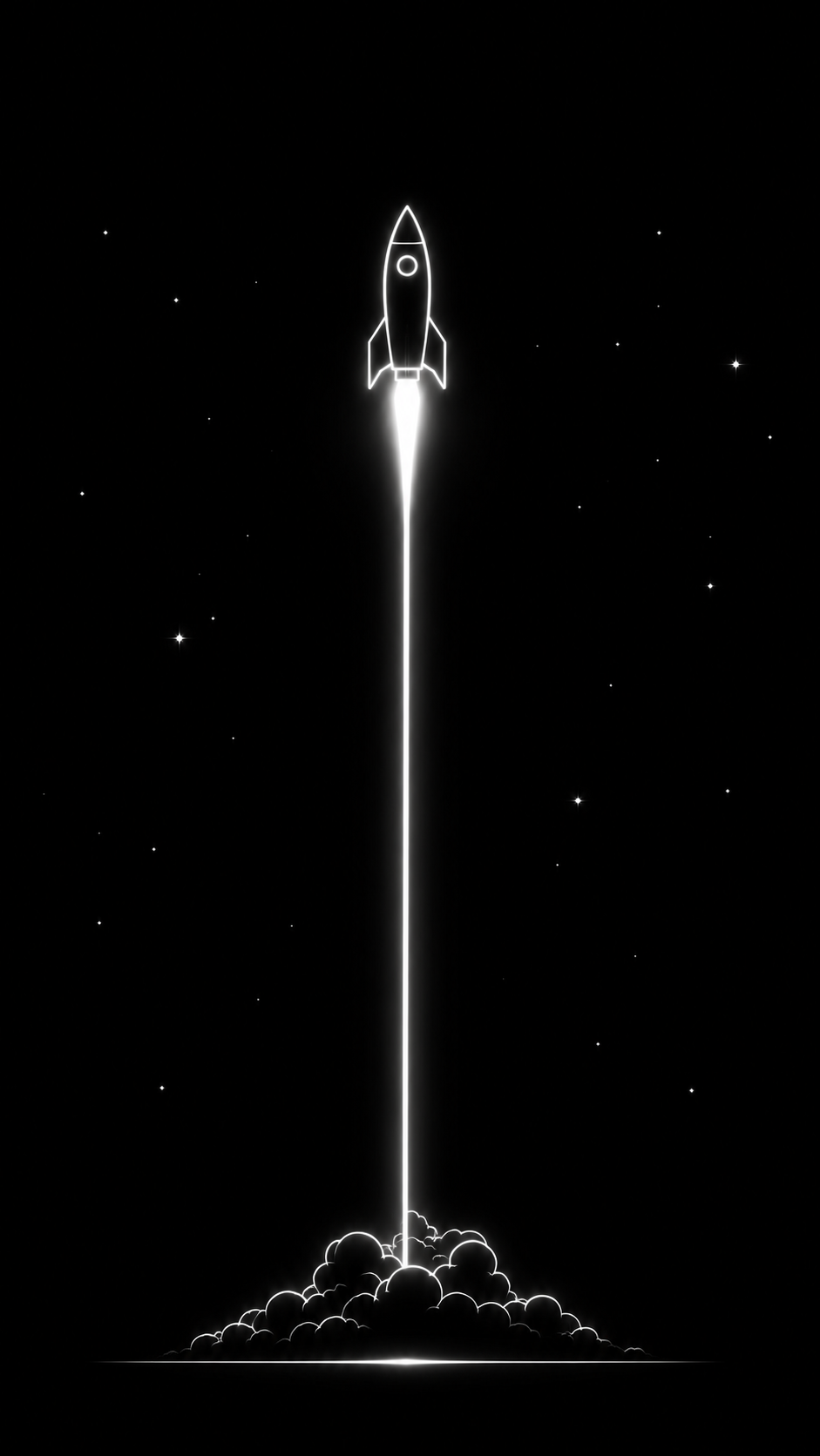 Minimal Rocket Launch AMOLED Wallpaper