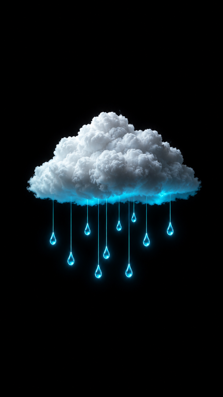 Neon Rain Cloud AMOLED Wallpaper